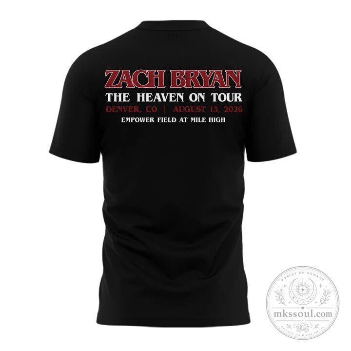 Zach Bryan The Heaven On Tour 2026 Denver Concert T-Shirt 5 Zach Bryan The Heaven On Tour 2026 Denver Concert T-Shirt