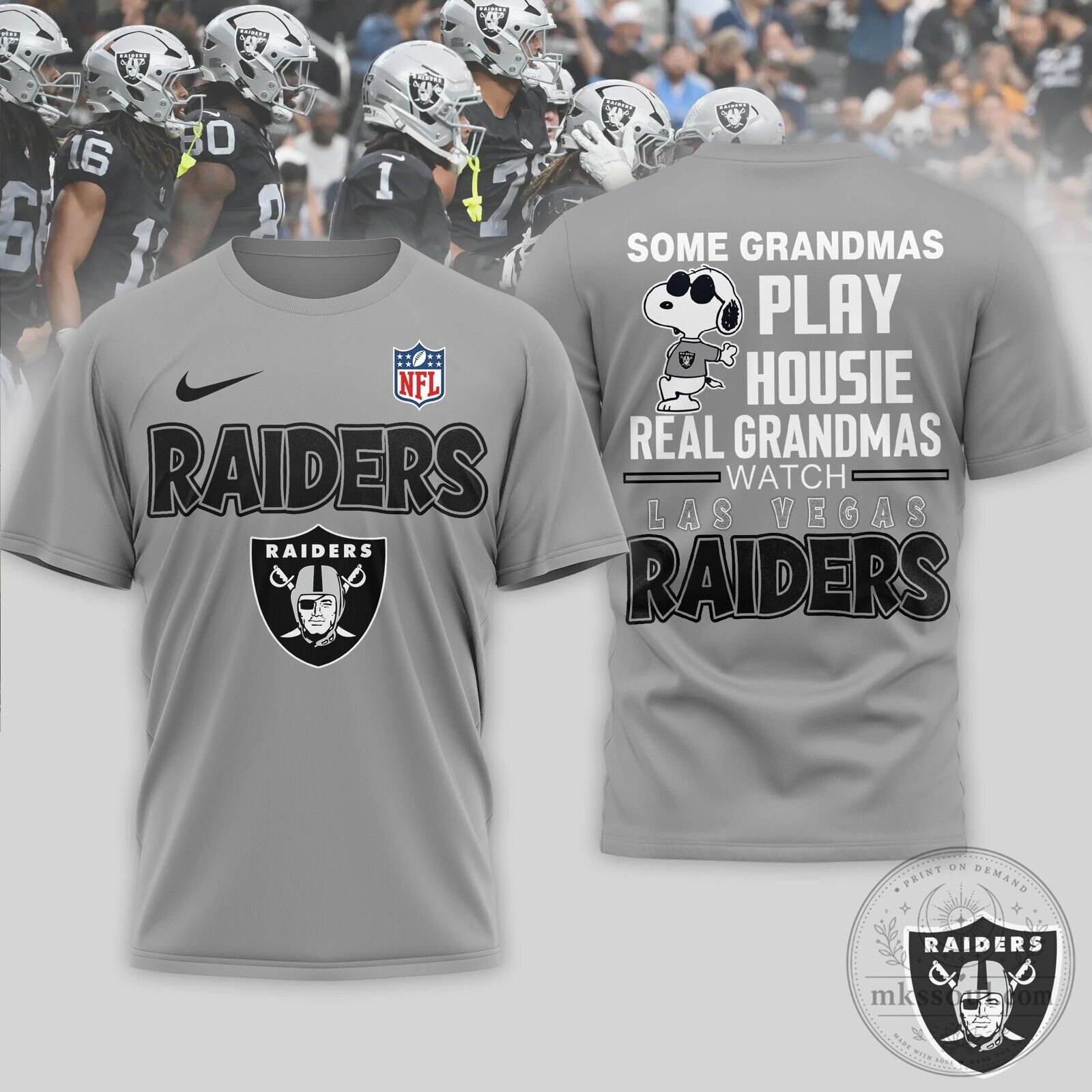 Las Vegas Raiders NFL Fan Apparel Grandma Snoopy T-Shirt