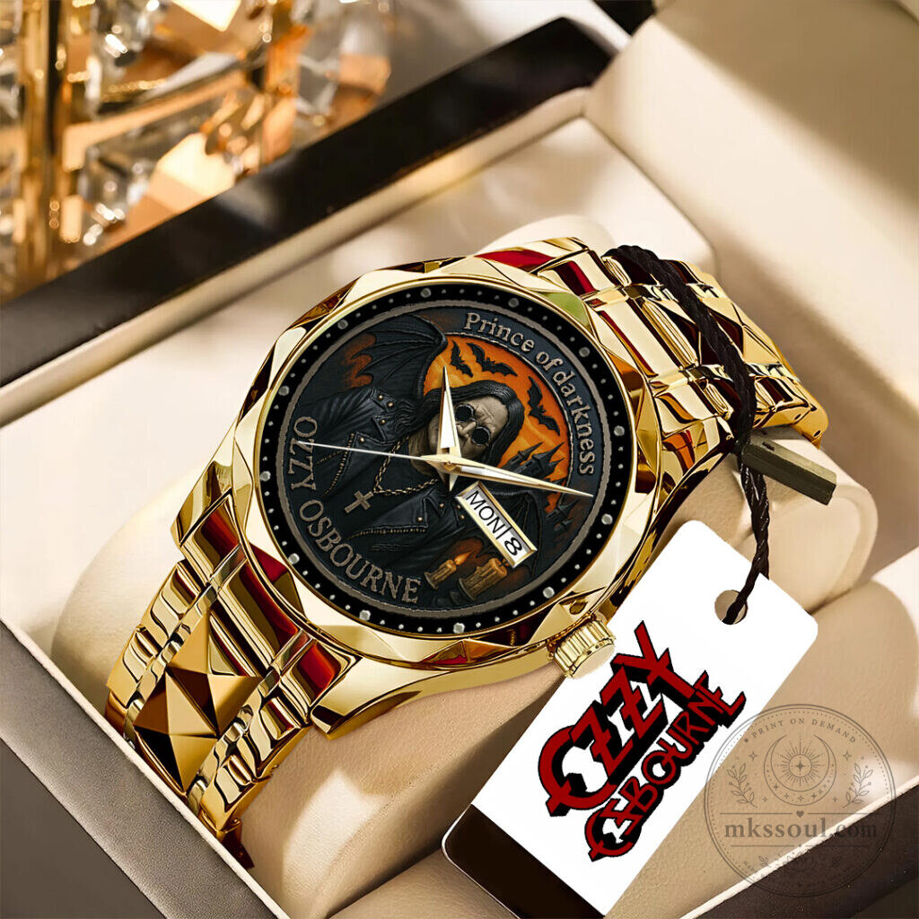 Ozzy Osbourne Prince of Darkness Gold Quartz Watch