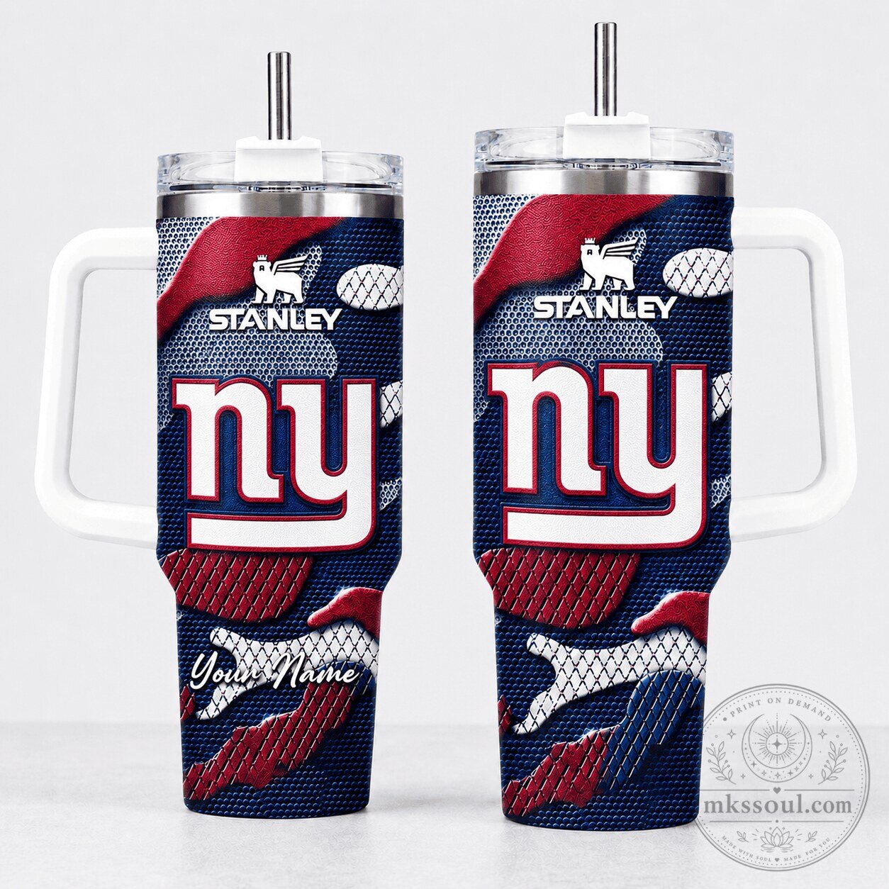 New York Giants NFL Football Team Colors Stanley Tumbler with Handle