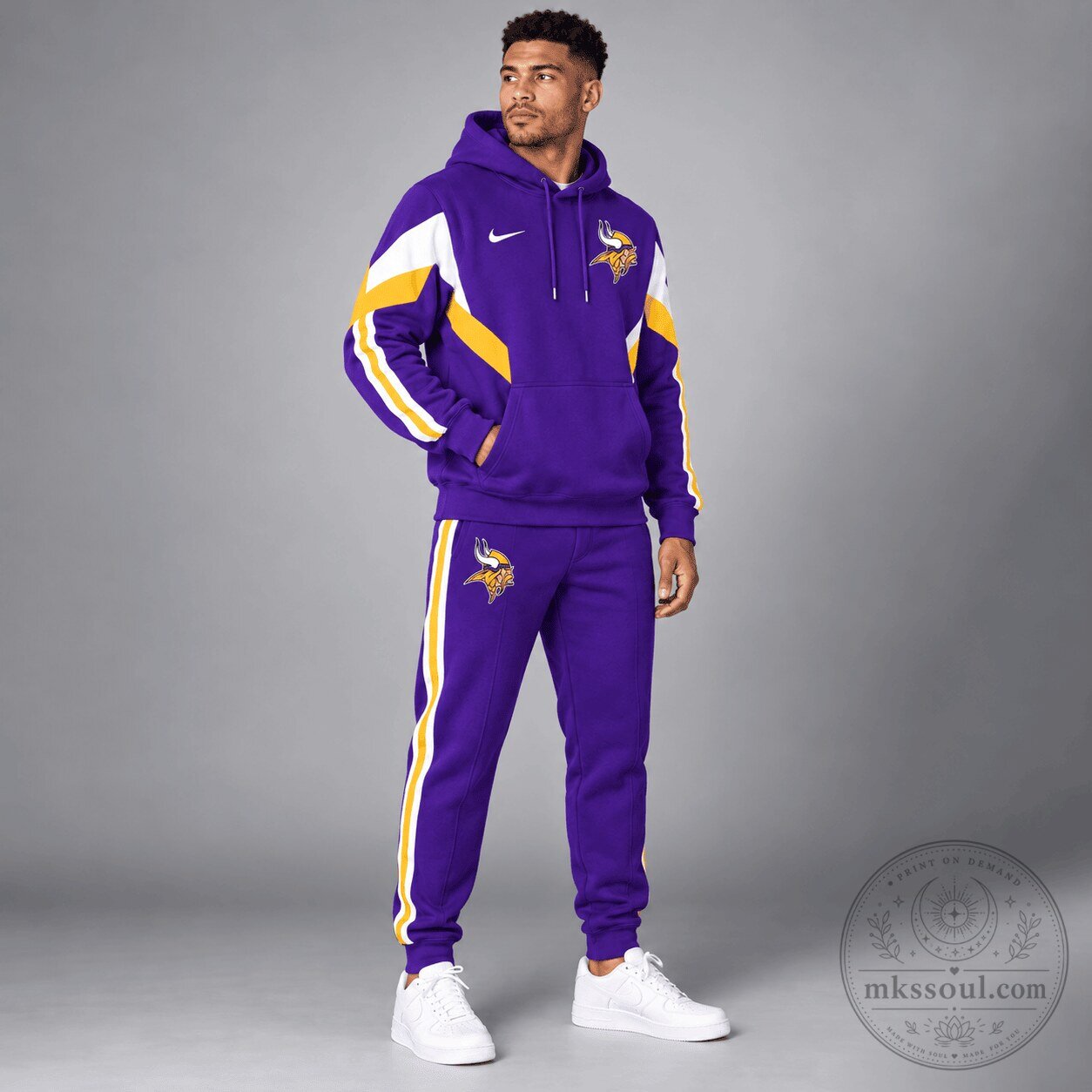 Minnesota Vikings National Football League Purple and Gold Hoodie Sweatshirt