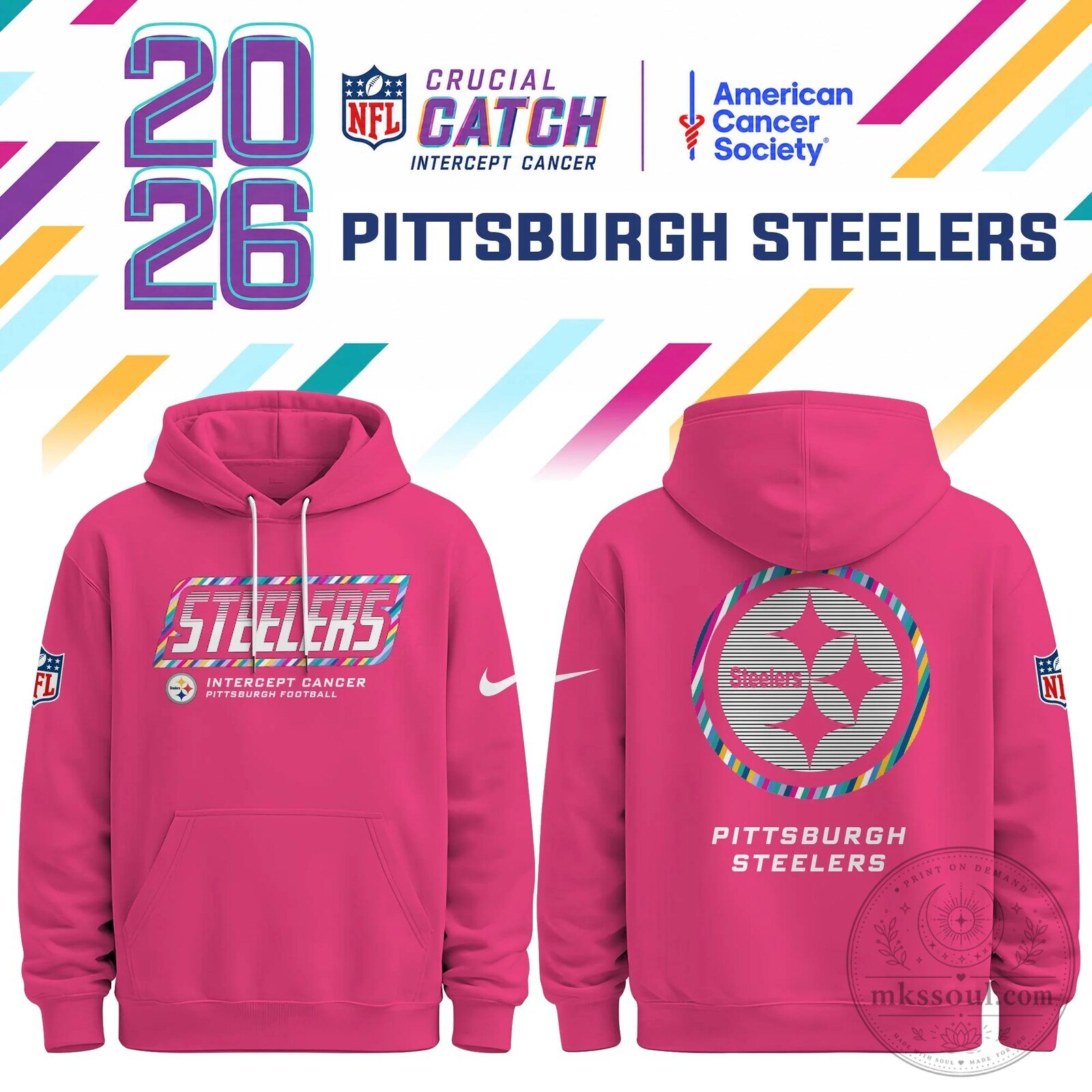 Pink Hoodie for Cancer Awareness by Green Bay Packers - Crucial Catch Edition 36 Pink Hoodie for Cancer Awareness by Green Bay Packers - Crucial Catch Edition
