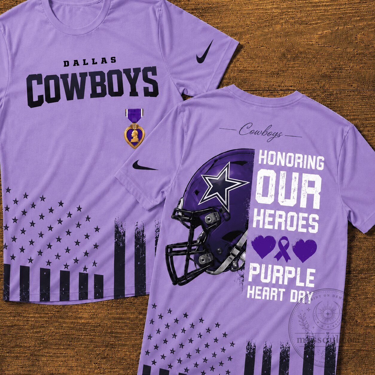 Dallas Cowboys Purple Heart Day Honoring Our Heroes T-Shirt