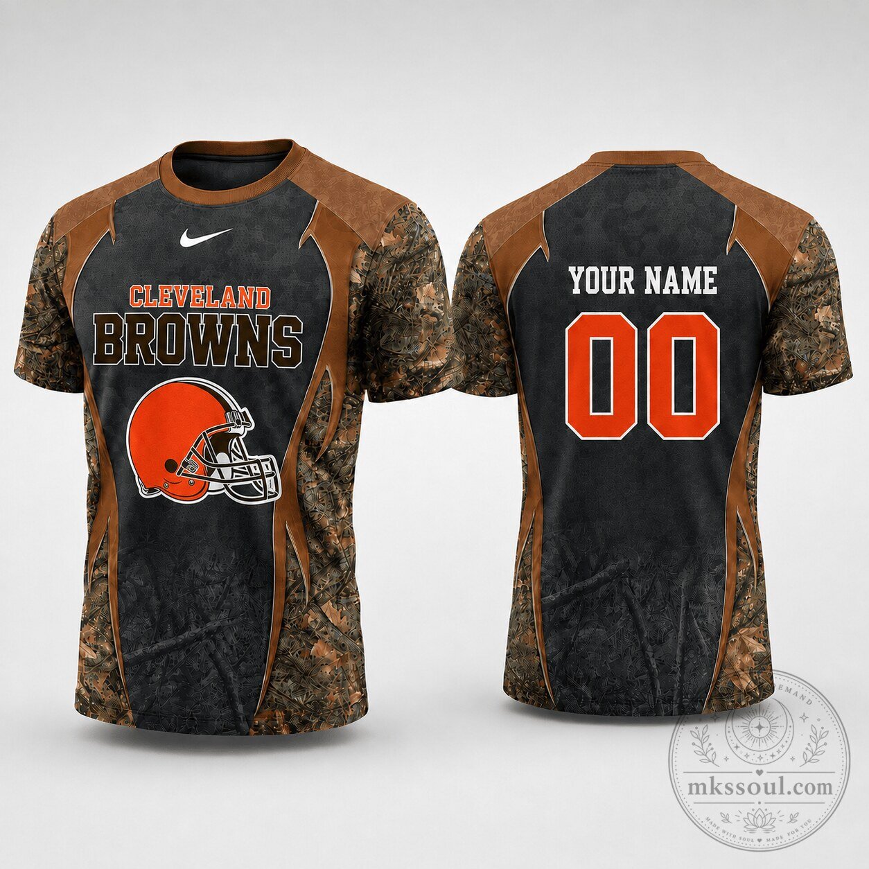 Cleveland Browns NFL Team Shirt Camouflage Football Helmet Graphic T-Shirt