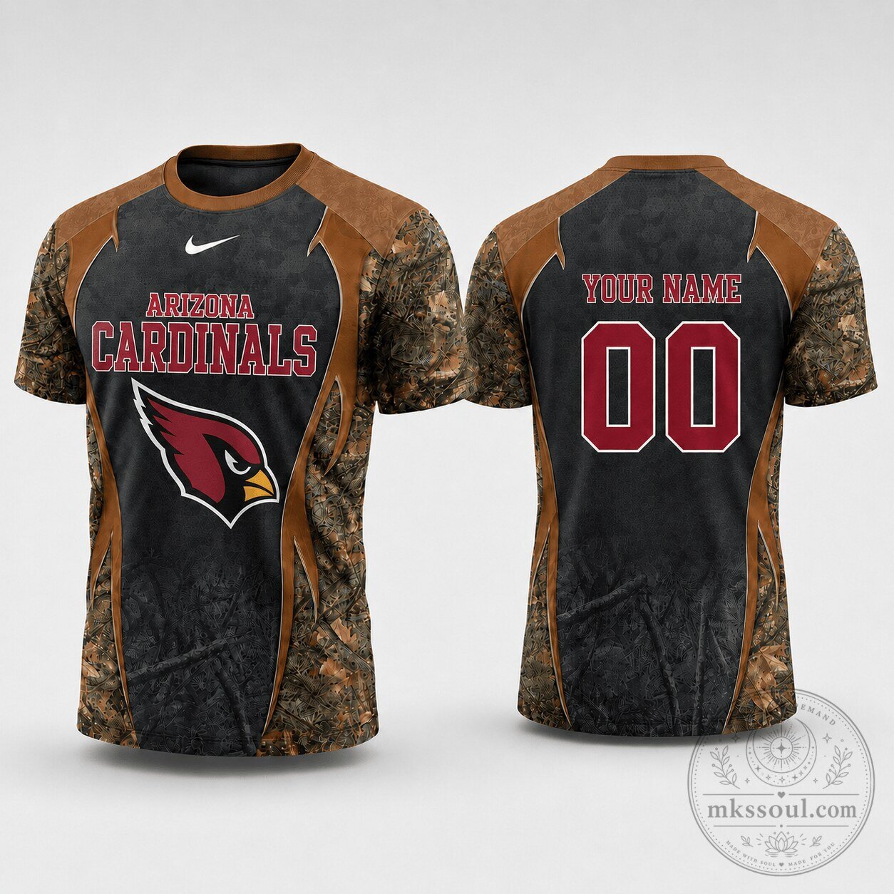 Arizona Cardinals NFL Team Shirt Custom Name Number Camouflage T-Shirt