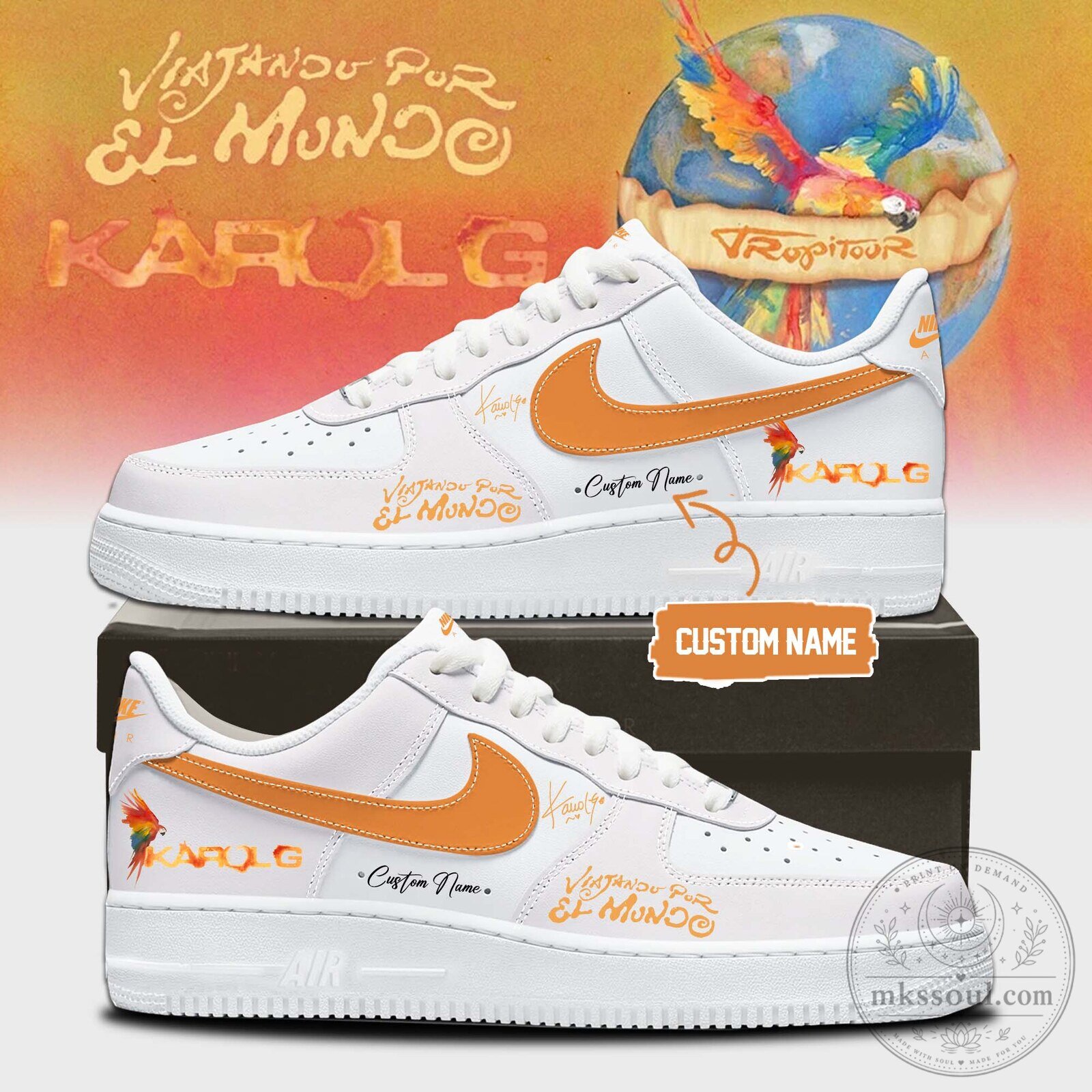 Karol G Bichota Season Tropitour Personalized White Low Top Shoes