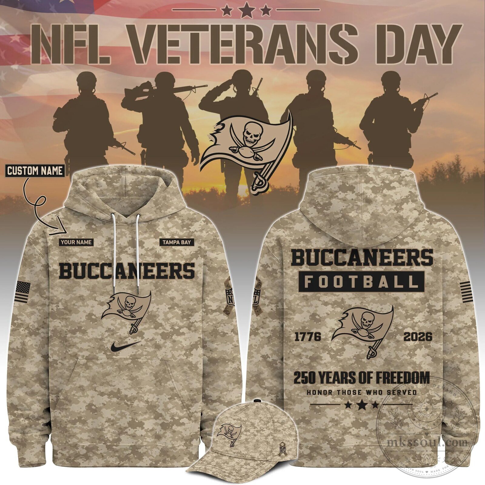 Tampa Bay Buccaneers NFL Veterans Day Commemorative Camouflage Hoodie