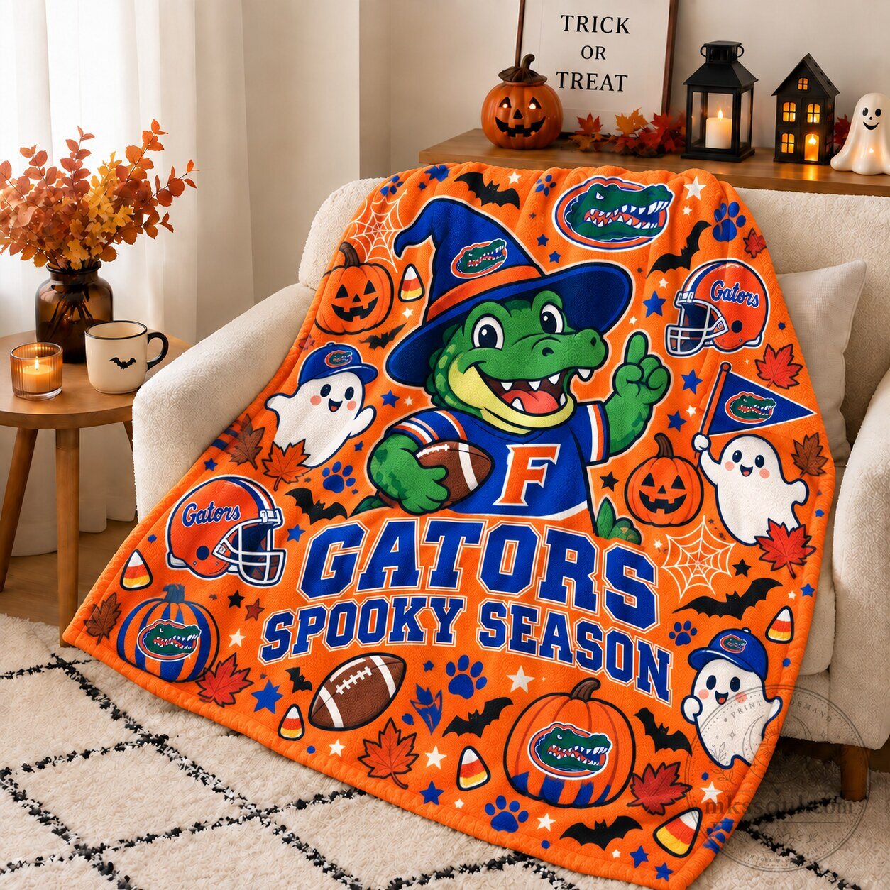 Florida Gators Halloween Spooky Season Fleece Blanket