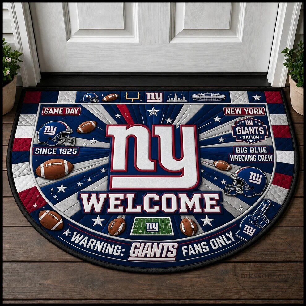 New York Giants Football Team Welcome Home Doormat