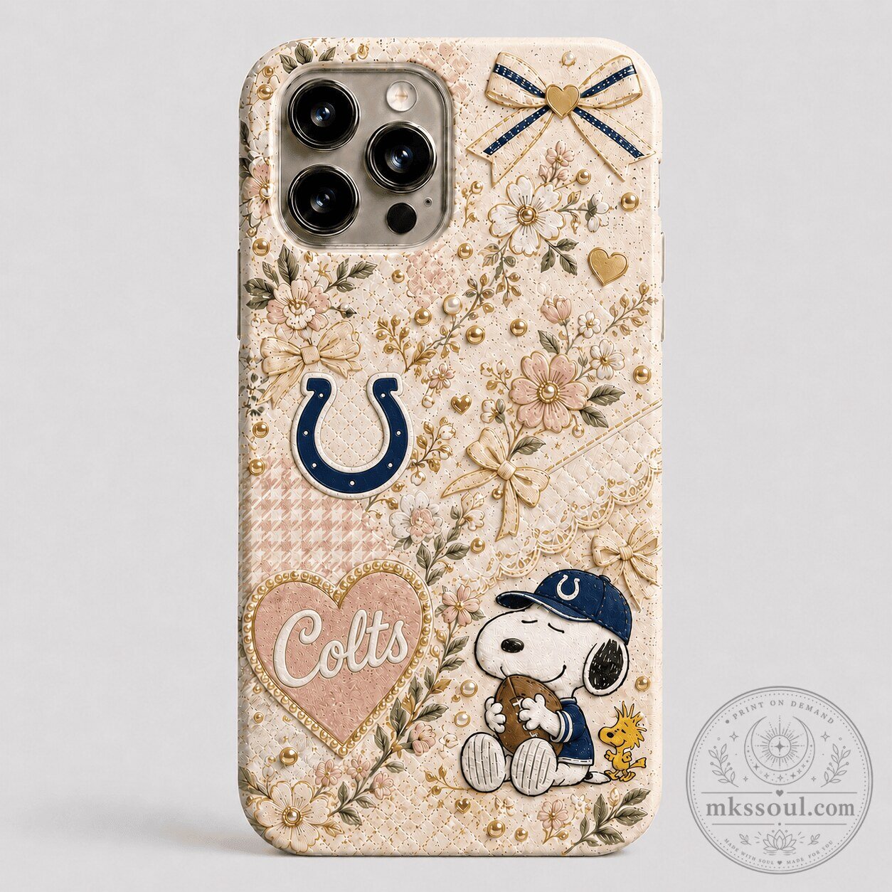 Indianapolis Colts Football Team Snoopy Coquette Aesthetic Phone Case