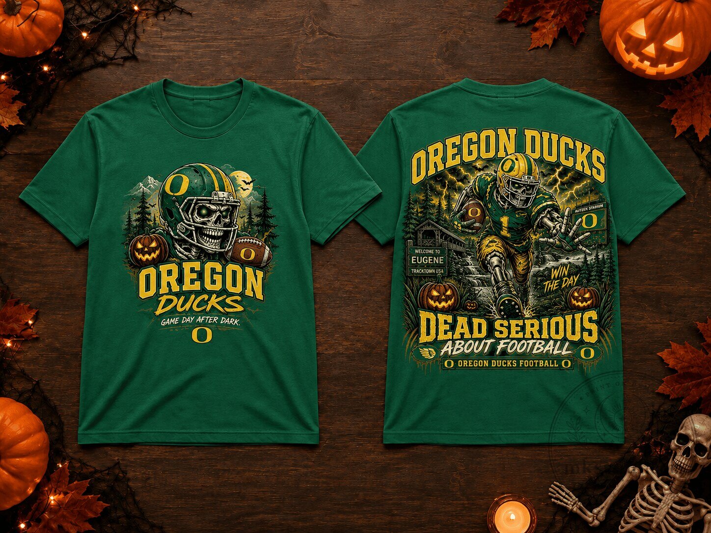 Oregon Ducks Football Game Day After Dark Halloween T-Shirt