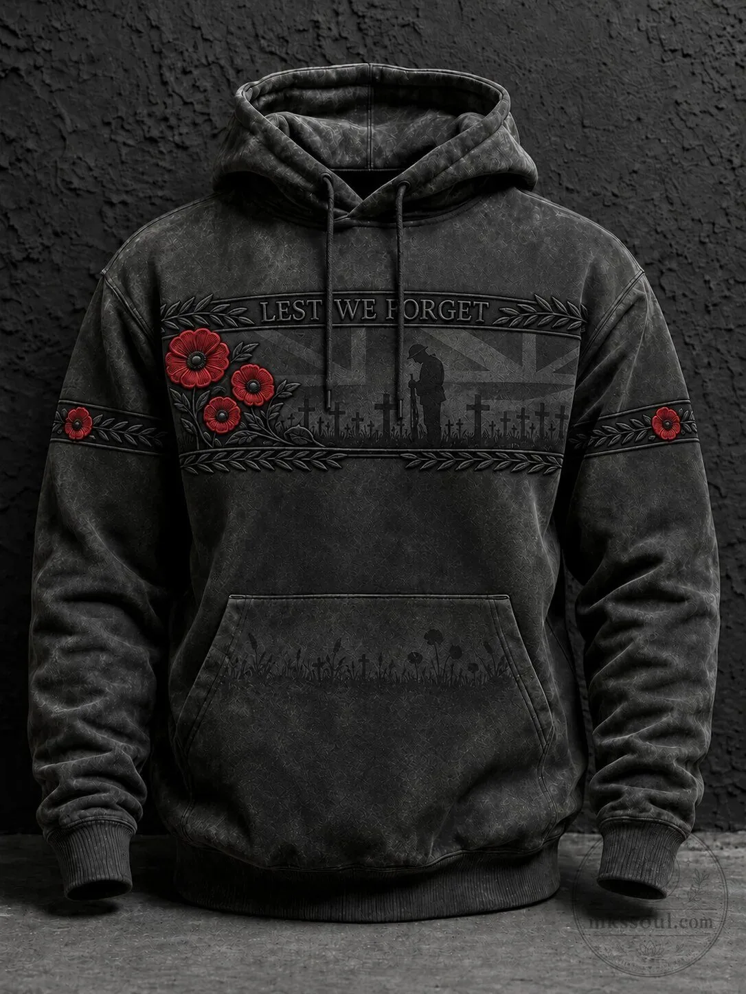 Lest We Forget Remembrance Day Poppy Military Soldier Hoodie