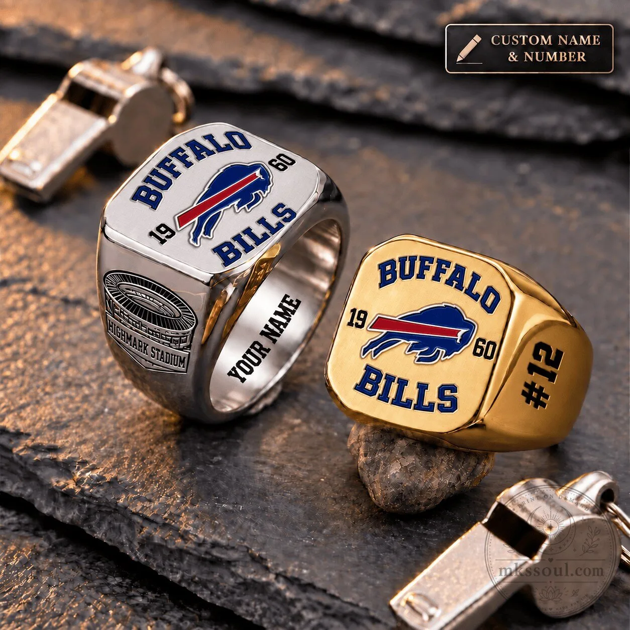Buffalo Bills National Football League Custom Name and Number Championship Ring