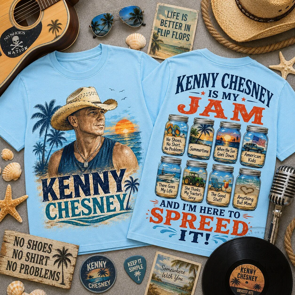 Summer Vibes T-Shirt for Country Music Lovers - Kenny Chesney Is My Jam Design