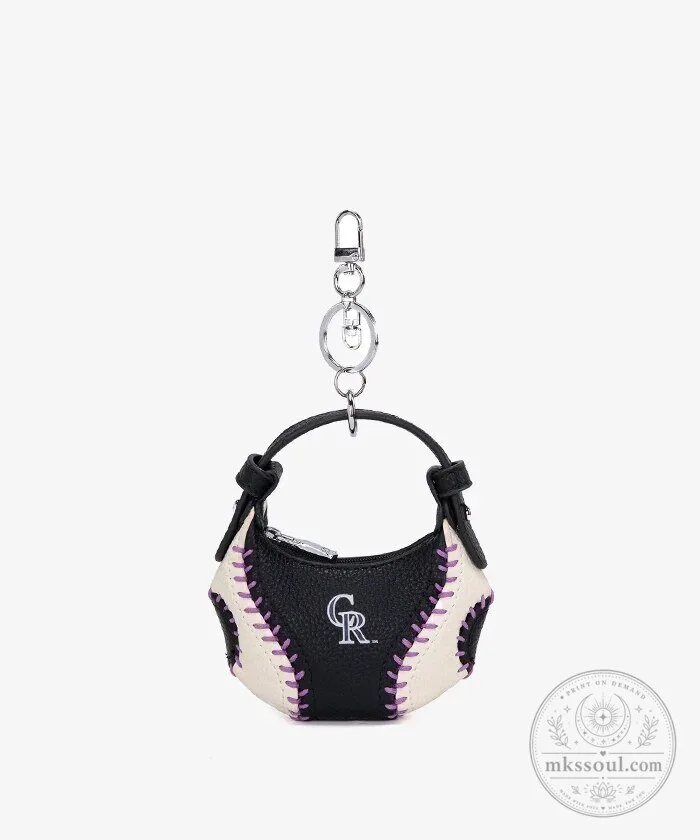Colorado Rockies Baseball Mini Hobo Bag Charm Keychain