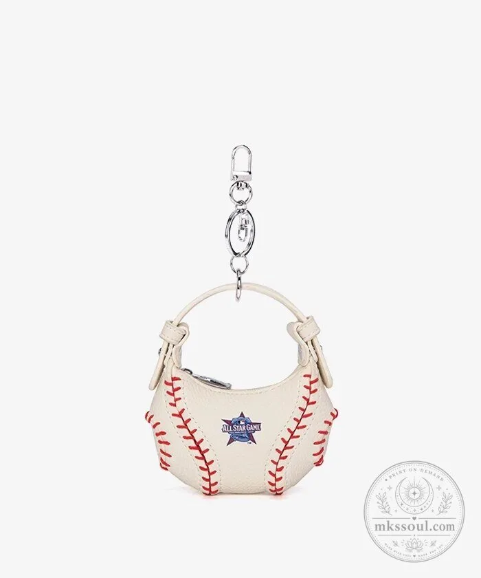 MLB All-Star Game Baseball Stitch Mini Hobo Bag Keychain Charm