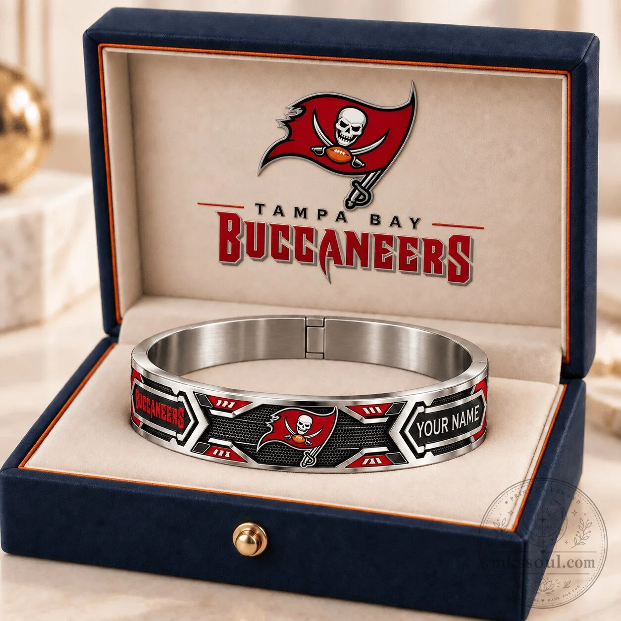 Tampa Bay Buccaneers NFL Football Team Custom Engraved Bracelet Gift For Fan