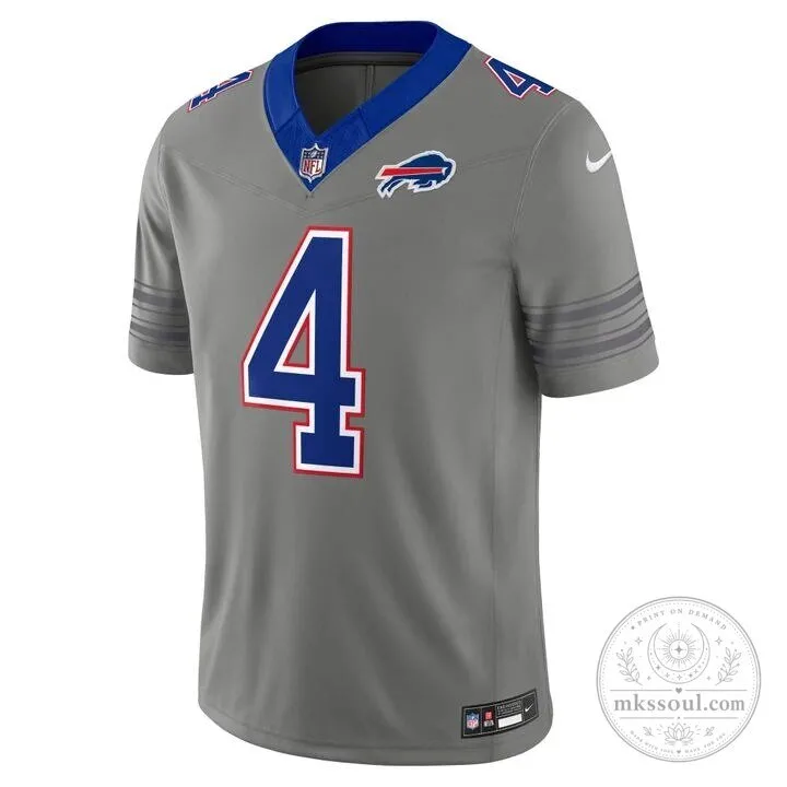 James Cook III Buffalo Bills Gray Football Jersey for Men, Number 4 Stitched Limited Edition 4 James Cook III Buffalo Bills Gray Football Jersey for Men, Number 4 Stitched Limited Edition