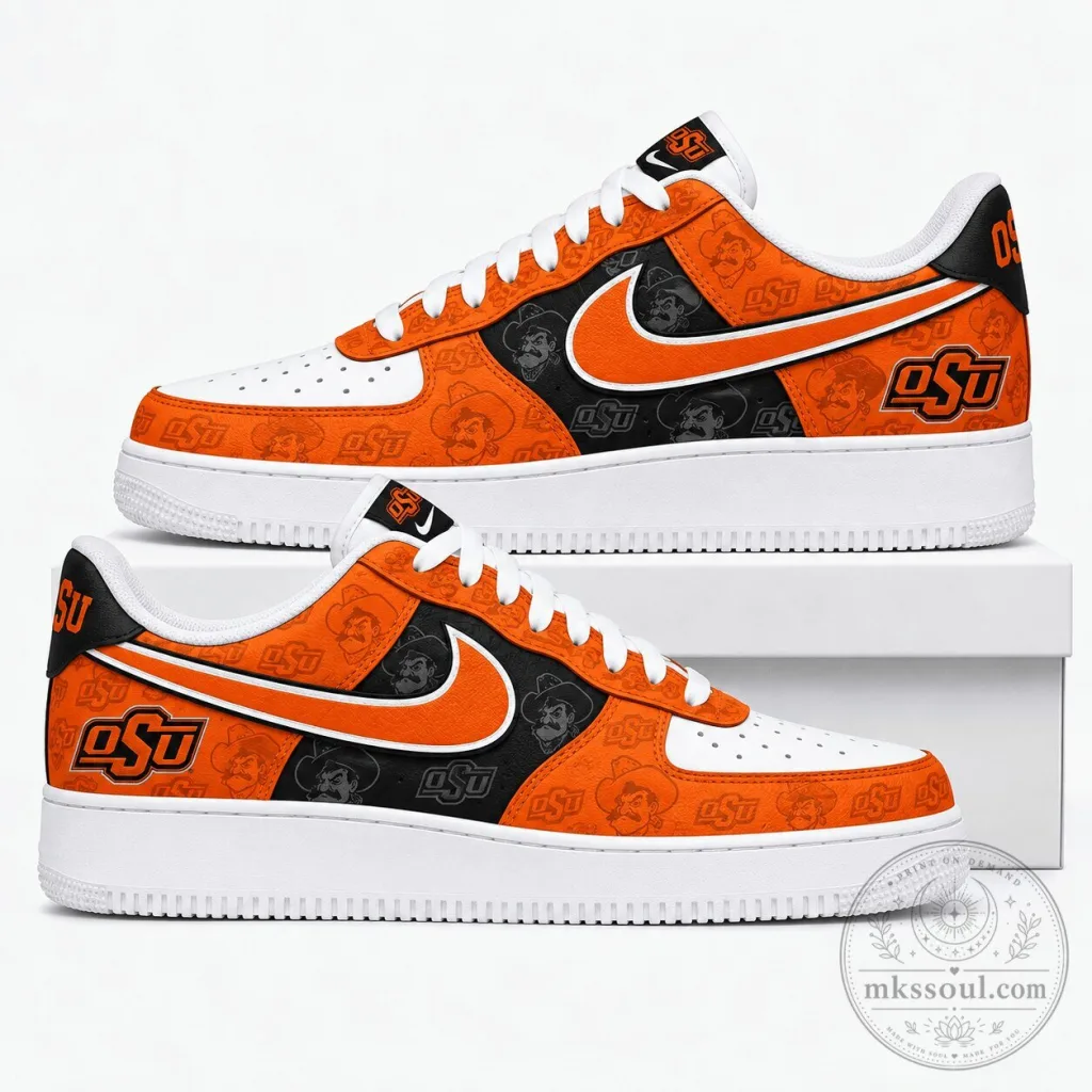 Oklahoma State Cowboys College Football Team Logo Custom Sneakers Oklahoma State Cowboys College Football Team Logo Custom Sneakers