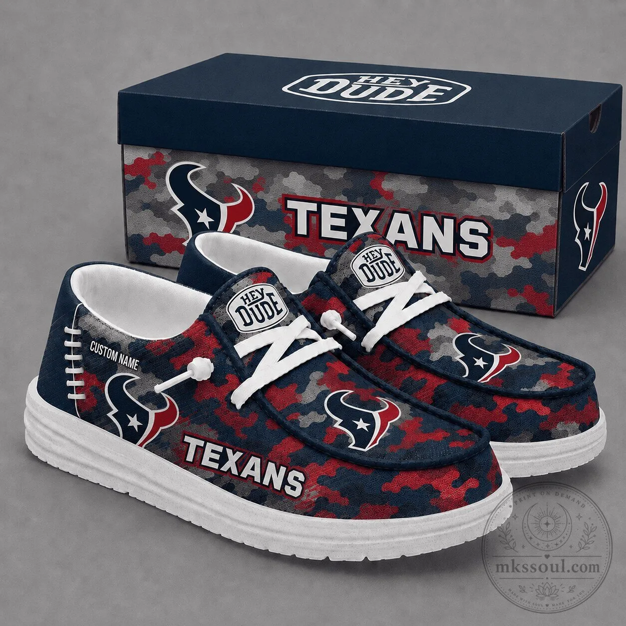 Houston Texans Personalized Camouflage Pattern Loafer Shoes