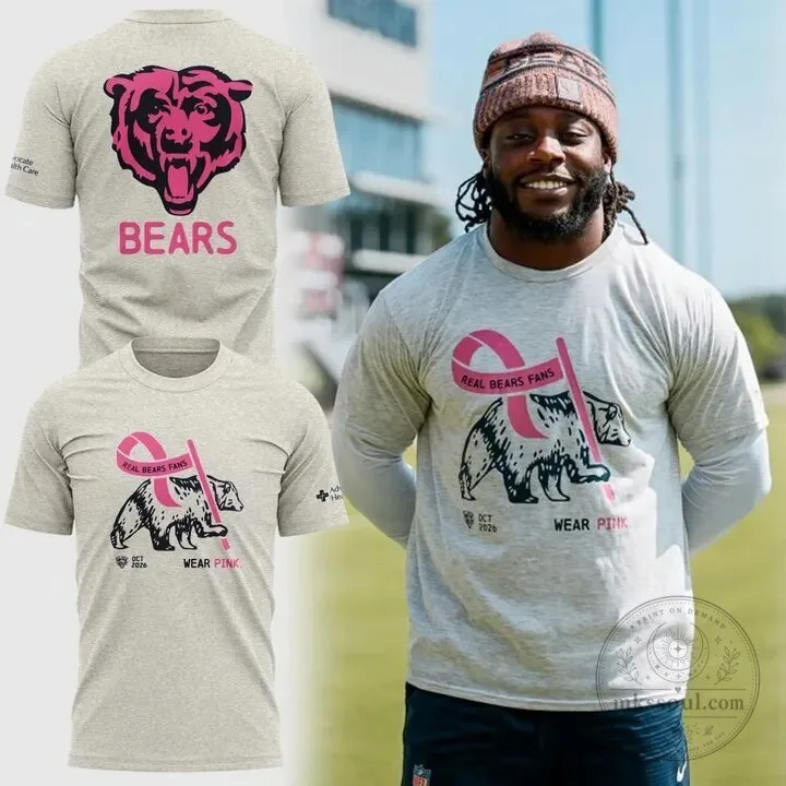 Pink October 2026 Breast Cancer Awareness T-Shirt for Dedicated Chicago Bears Fans