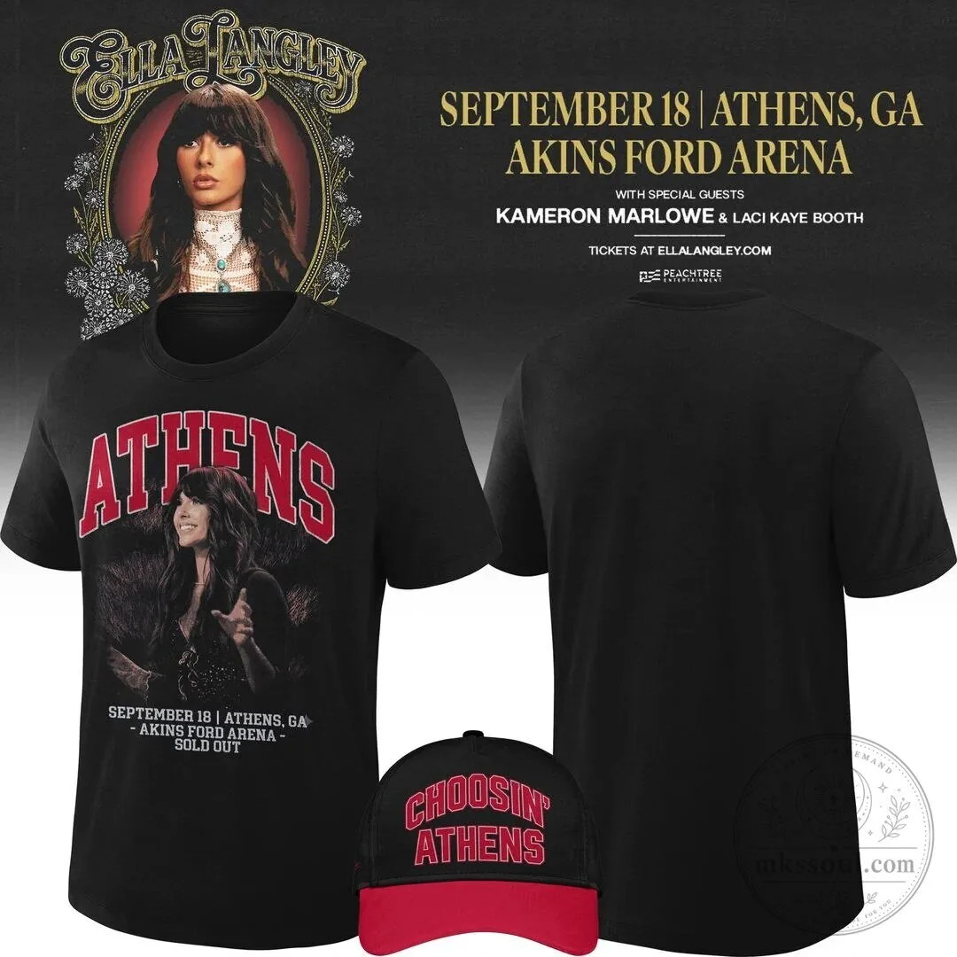 Ella Langley Athens Georgia Concert Tour Black T-Shirt