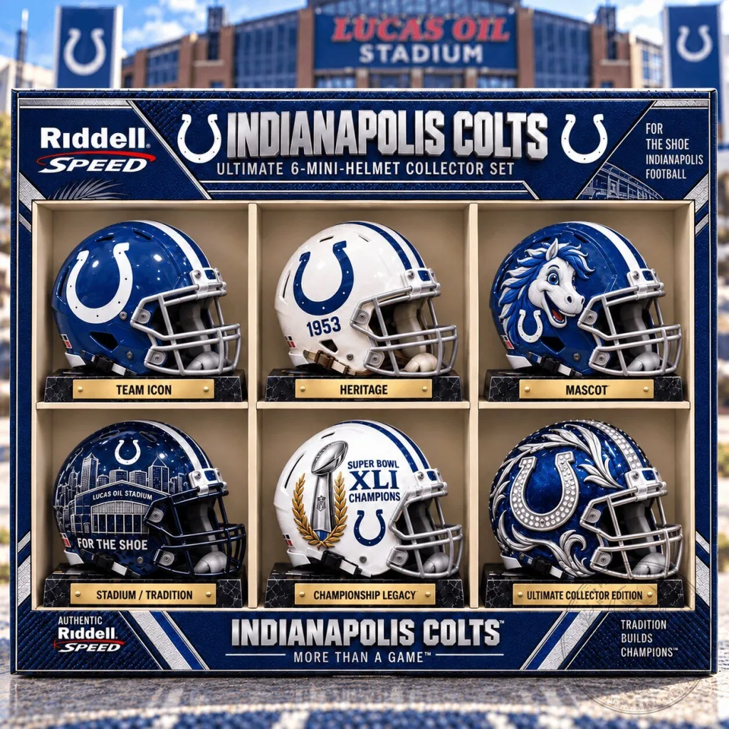 Indianapolis Colts Ultimate 6-Mini Helmet Collector Set Football Memorabilia Indianapolis Colts Ultimate 6-Mini Helmet Collector Set Football Memorabilia