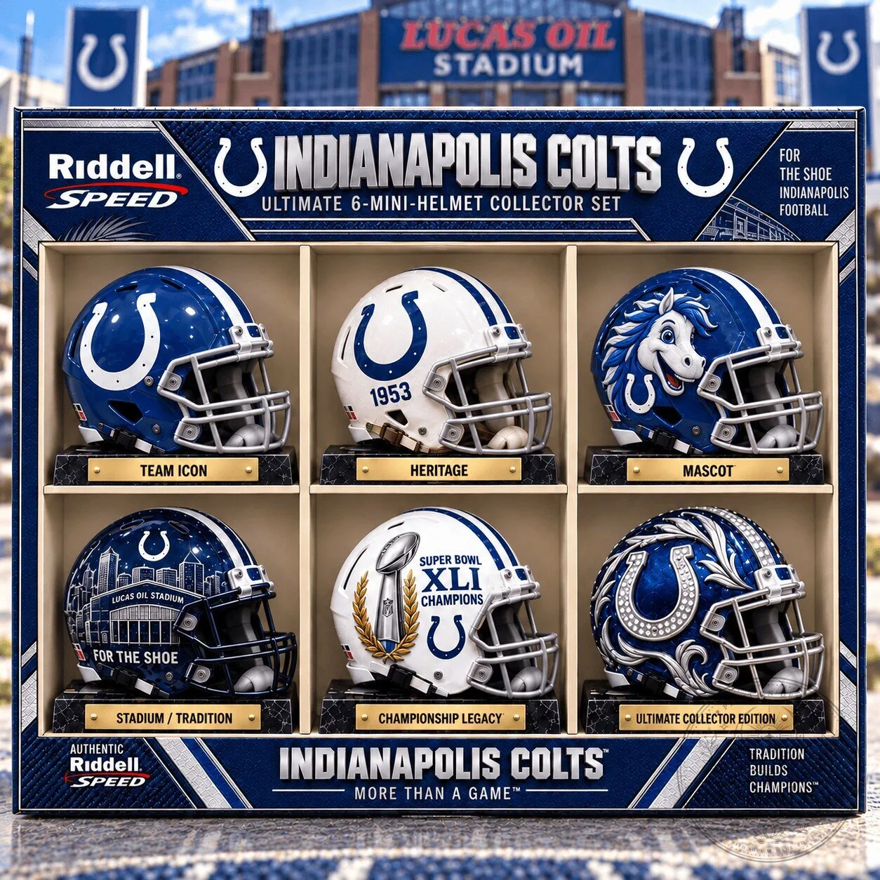 Indianapolis Colts Ultimate 6-Mini Helmet Collector Set Football Memorabilia