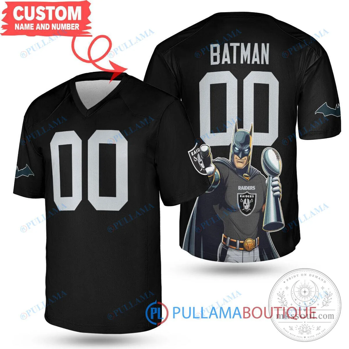 Batman Las Vegas Raiders Football Jersey Custom Name and Number