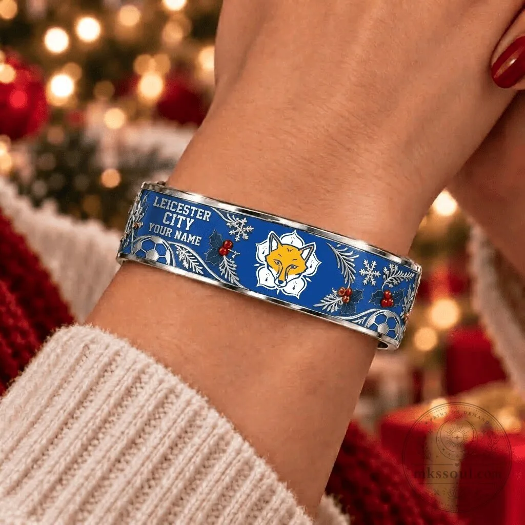 Leicester City Football Club Christmas Bracelet Custom Name Gift for Fans