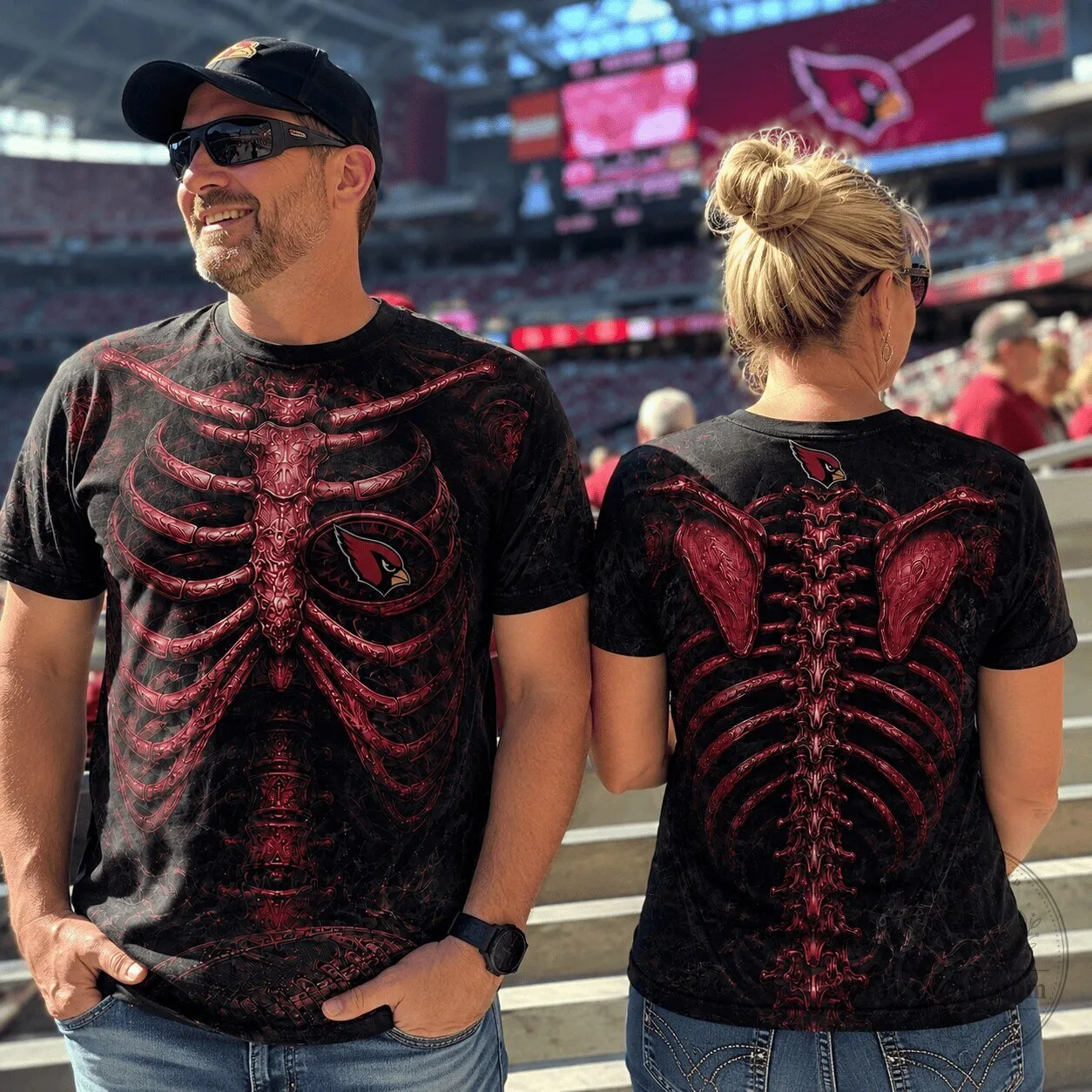 Arizona Cardinals Football Skeleton Rib Cage Fan T-Shirt