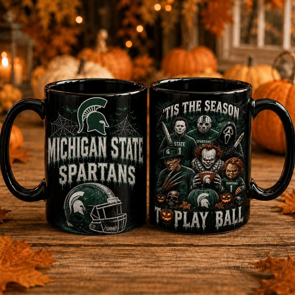Michigan State Spartans Halloween Slasher Horror Movie Characters Mug Michigan State Spartans Halloween Slasher Horror Movie Characters Mug