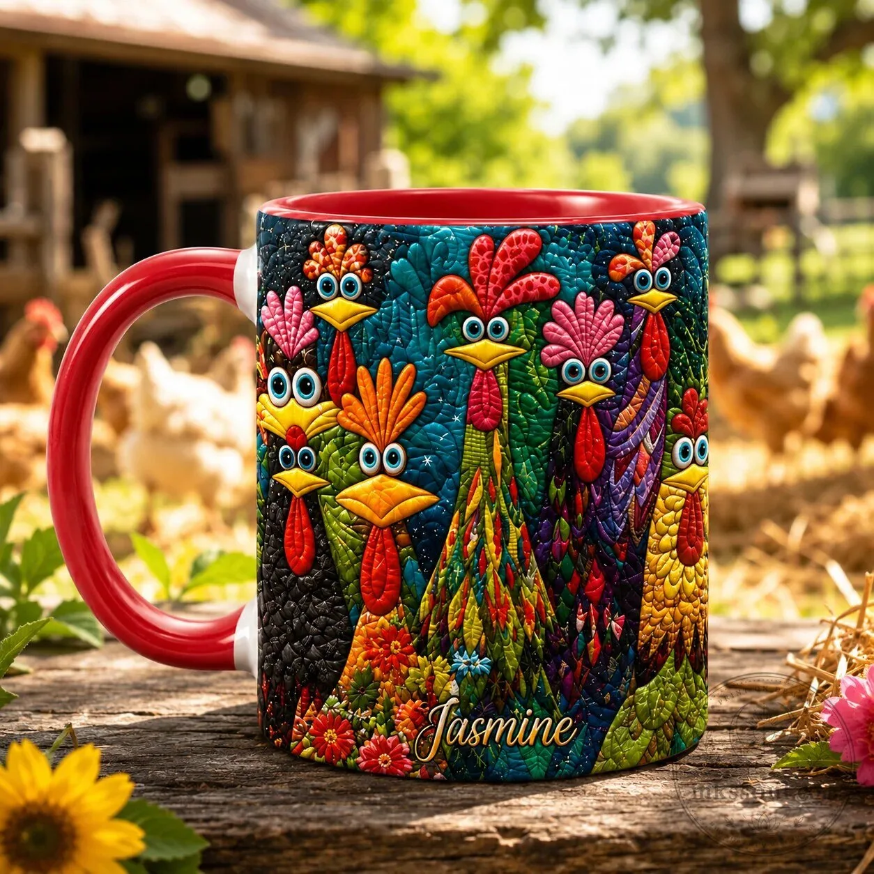 Colorful Rooster Chicken Farm Animal Personalized Coffee Mug 6 Colorful Rooster Chicken Farm Animal Personalized Coffee Mug