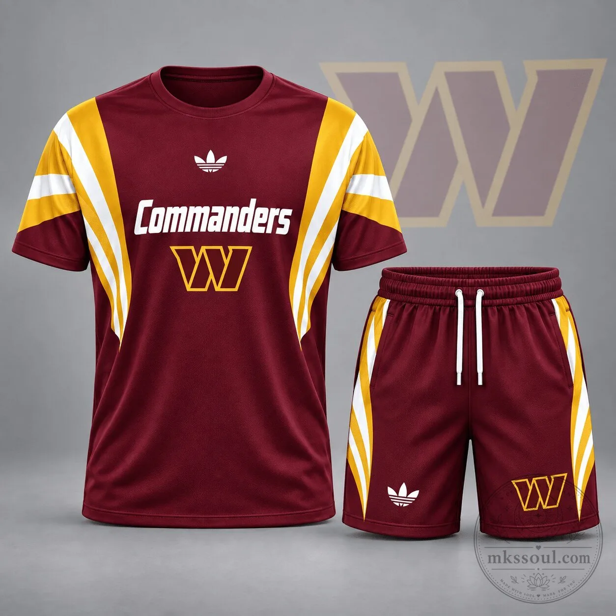 Washington Commanders Football Team Maroon and Gold Performance T-Shirt and Shorts Set