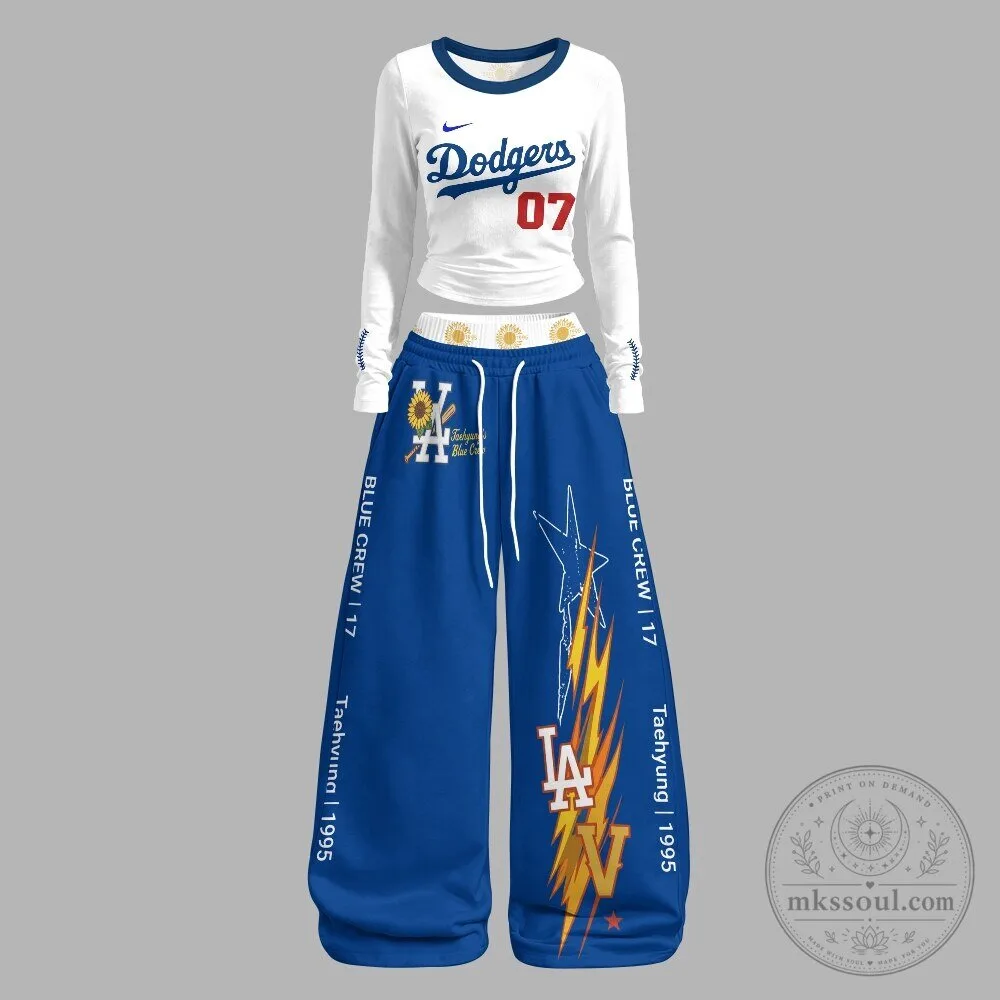Los Angeles Dodgers Blue Crew Taehyung 1995 Long Sleeve Shirt and Pants Set