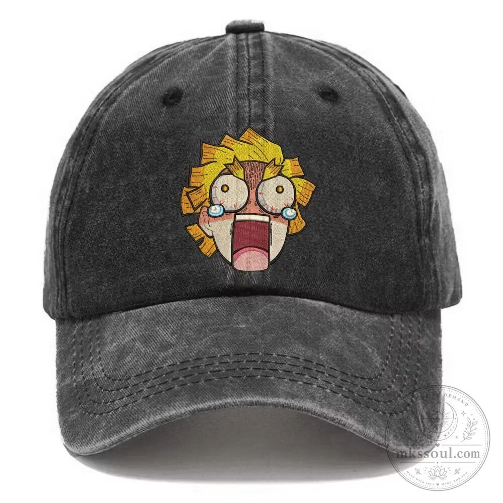 Washed Cotton Baseball Cap Hat featuring Zenitsu Agatsuma from Demon Slayer
