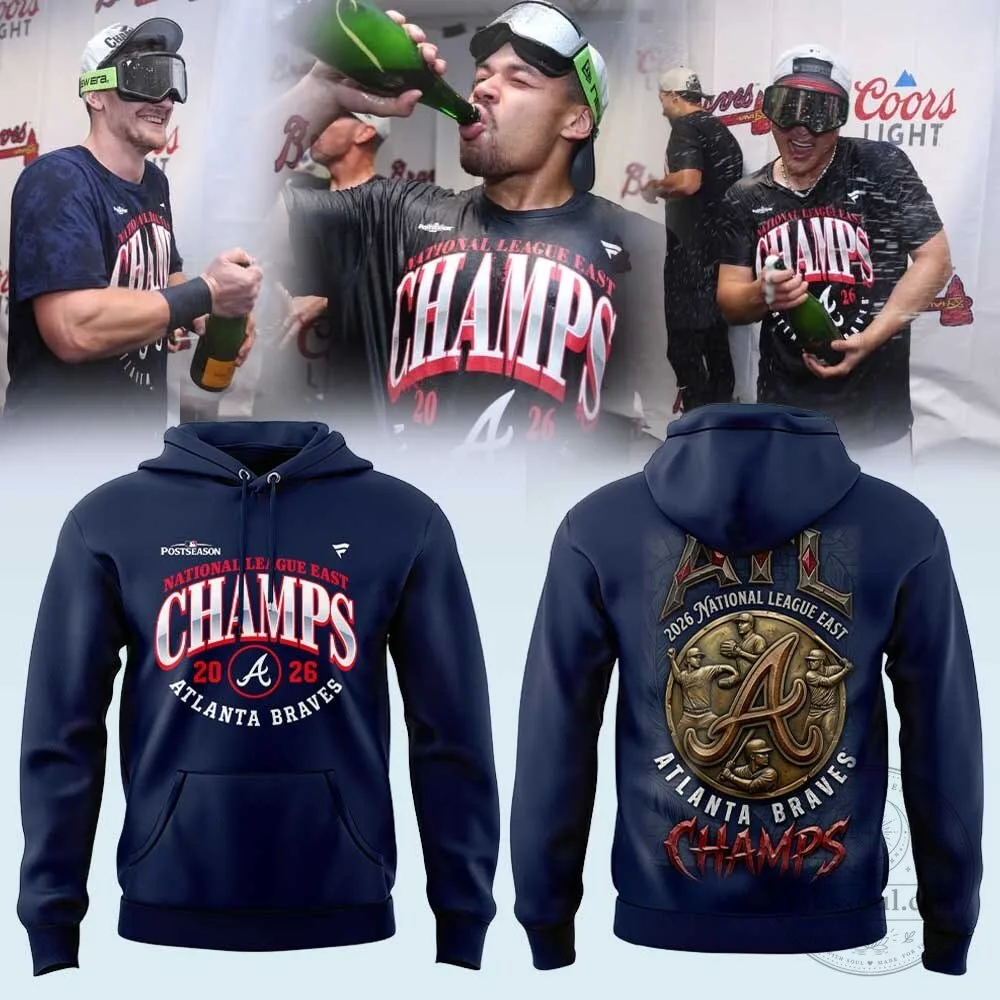 2026 National League East Champions Hoodie - Atlanta Braves Locker Room Edition