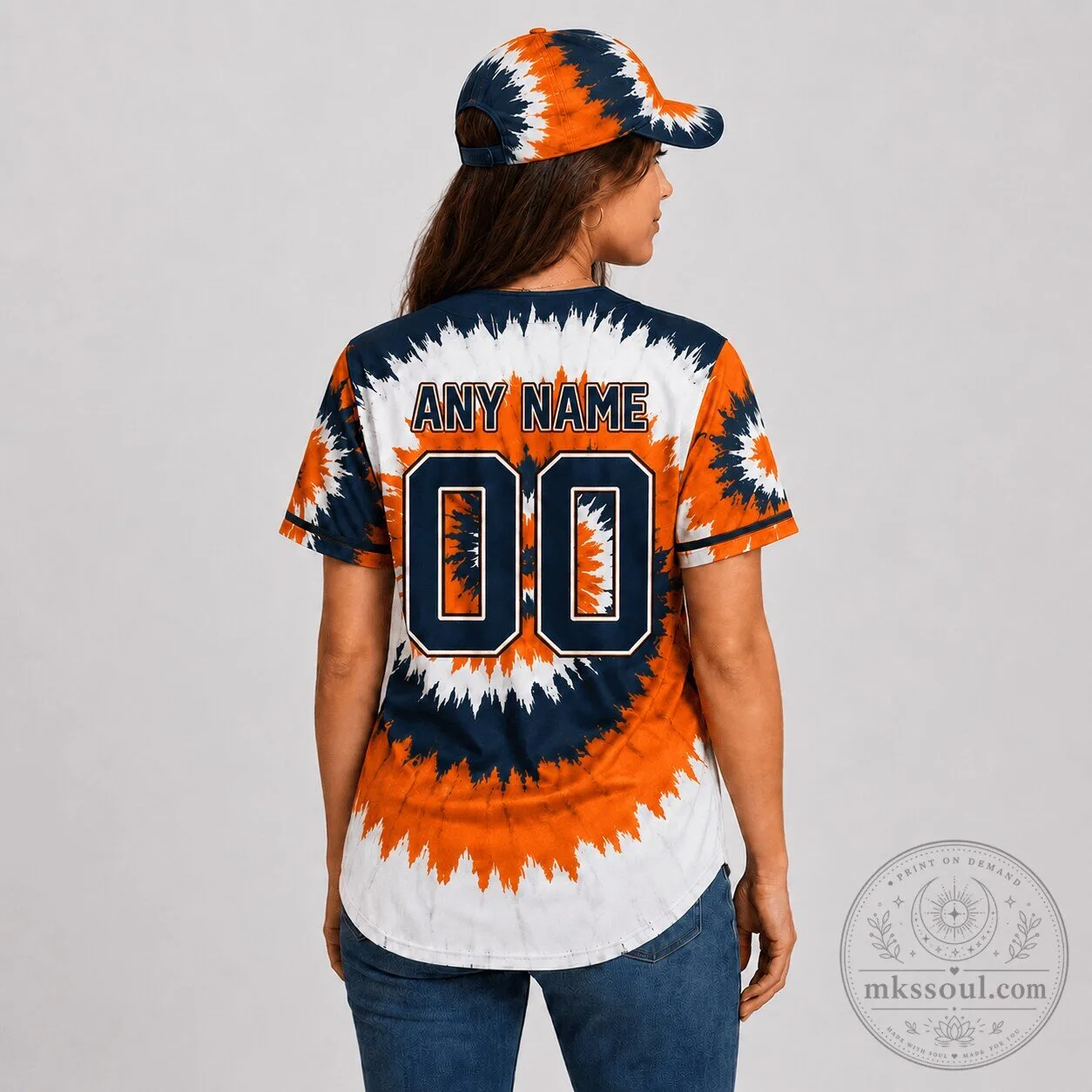 Houston Astros Baseball Tie-Dye Custom Name and Number Jersey
