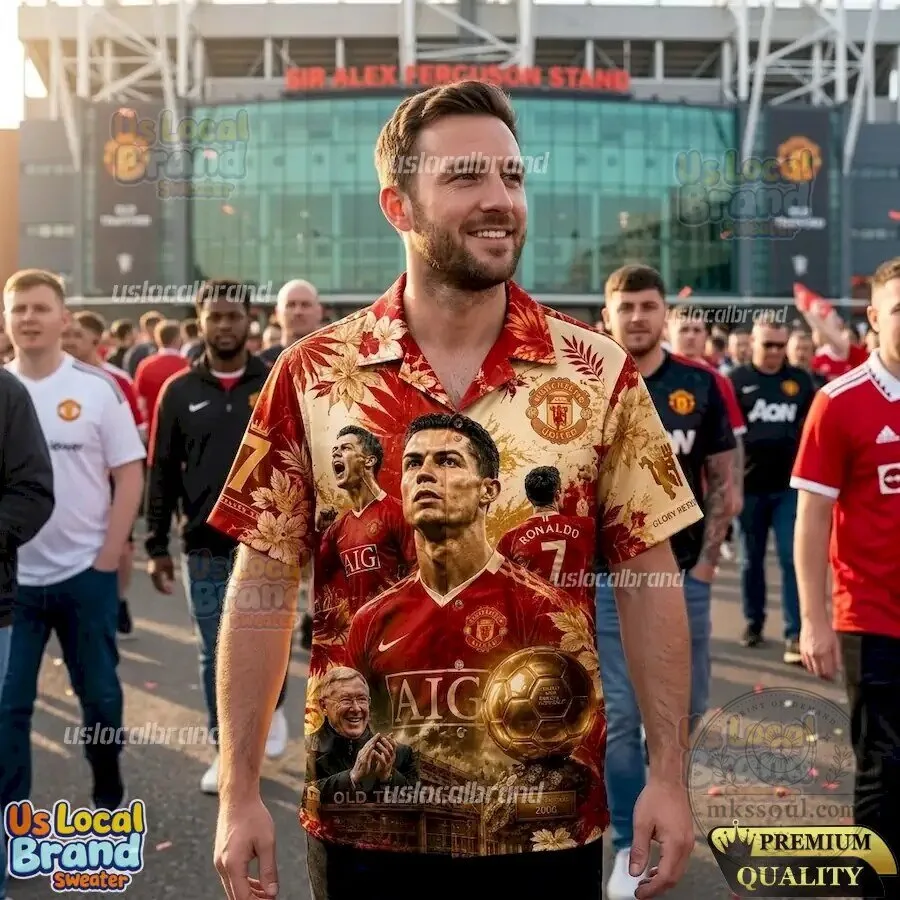 Cristiano Ronaldo Manchester United Football Club Hawaiian Shirt