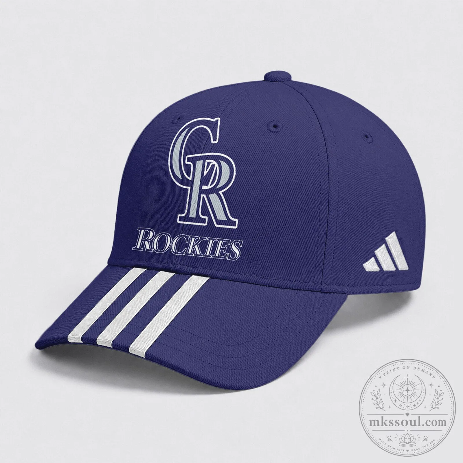 Purple Hat with Colorado Rockies Baseball Team Logo for Fans