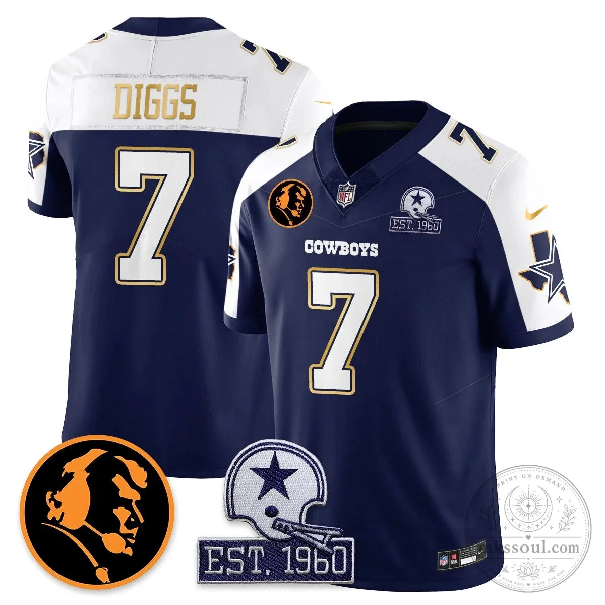 Dallas Cowboys John Madden Dak Prescott Limited Edition Football Jersey 49 Dallas Cowboys John Madden Dak Prescott Limited Edition Football Jersey