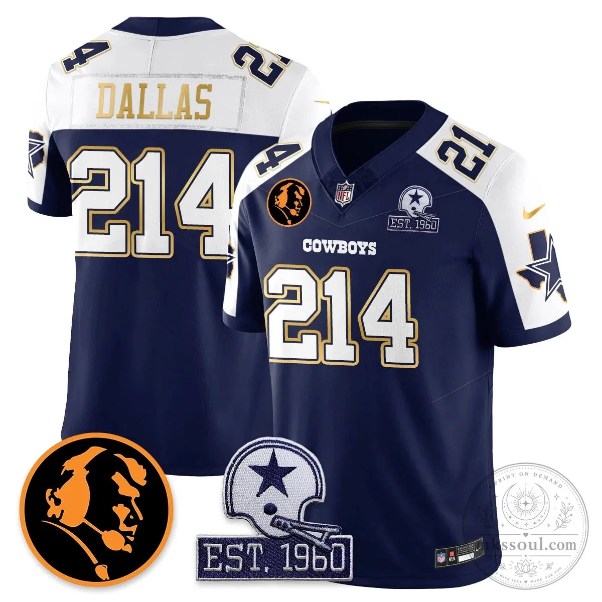 Dallas Cowboys John Madden Dak Prescott Limited Edition Football Jersey 52 Dallas Cowboys John Madden Dak Prescott Limited Edition Football Jersey