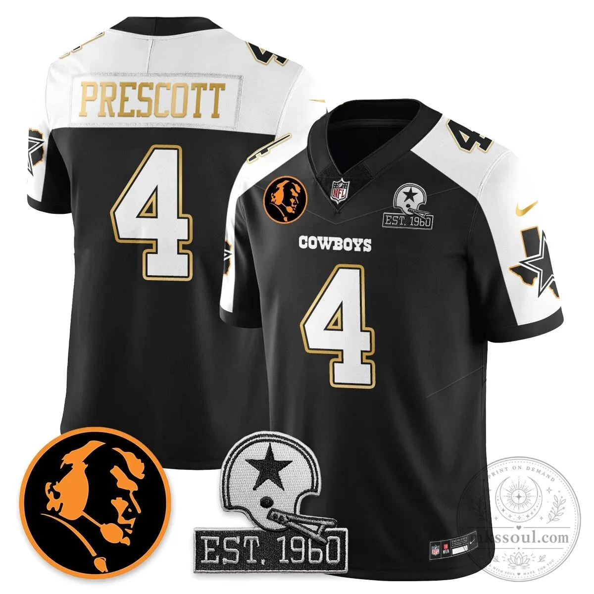 Dallas Cowboys John Madden Dak Prescott Limited Edition Football Jersey 55 Dallas Cowboys John Madden Dak Prescott Limited Edition Football Jersey