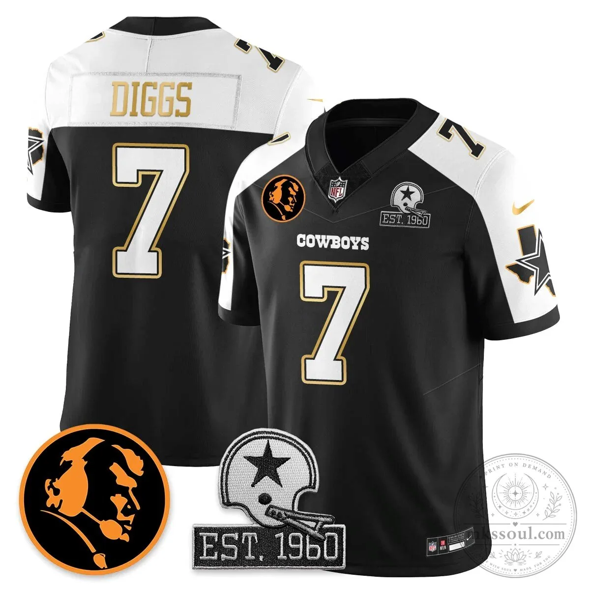 Dallas Cowboys John Madden Dak Prescott Limited Edition Football Jersey 57 Dallas Cowboys John Madden Dak Prescott Limited Edition Football Jersey