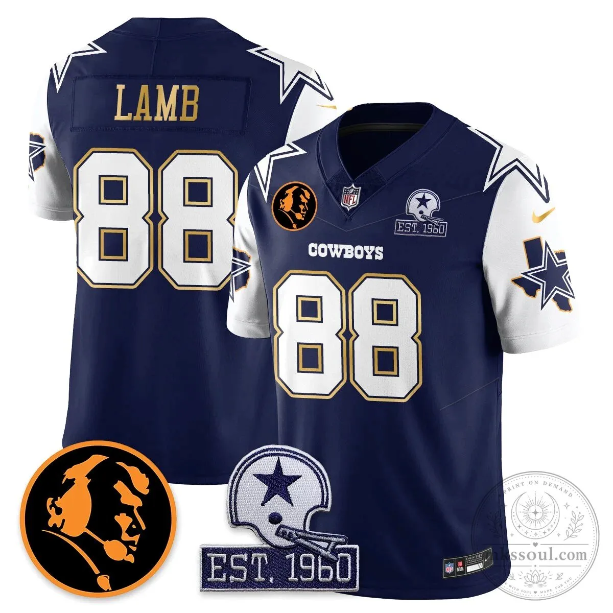 Dallas Cowboys John Madden Dak Prescott Limited Edition Football Jersey 62 Dallas Cowboys John Madden Dak Prescott Limited Edition Football Jersey