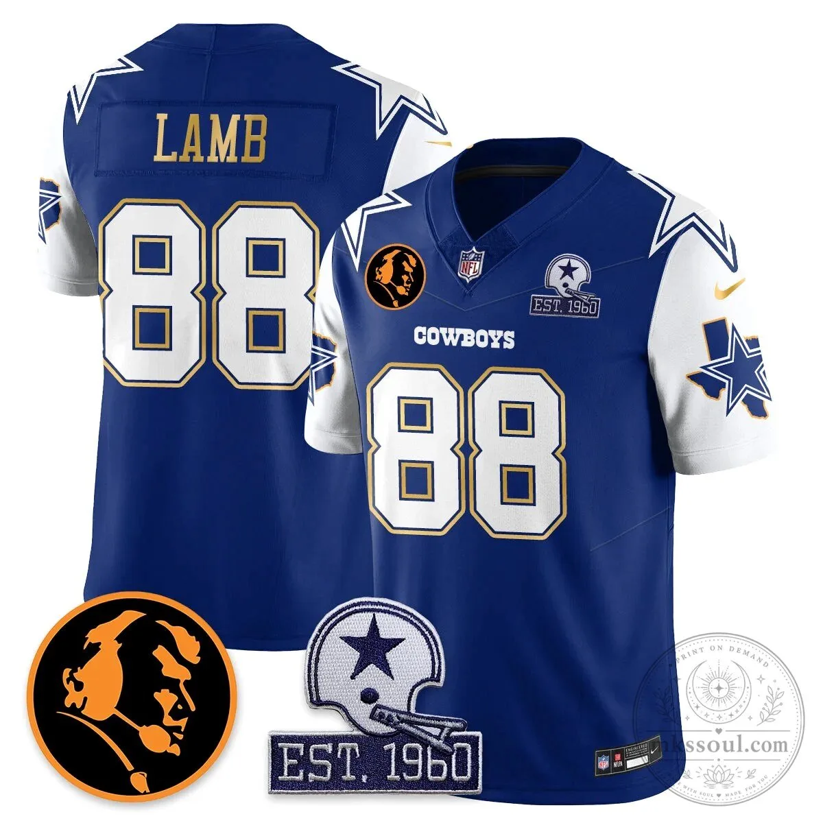 Dallas Cowboys John Madden Dak Prescott Limited Edition Football Jersey 69 Dallas Cowboys John Madden Dak Prescott Limited Edition Football Jersey