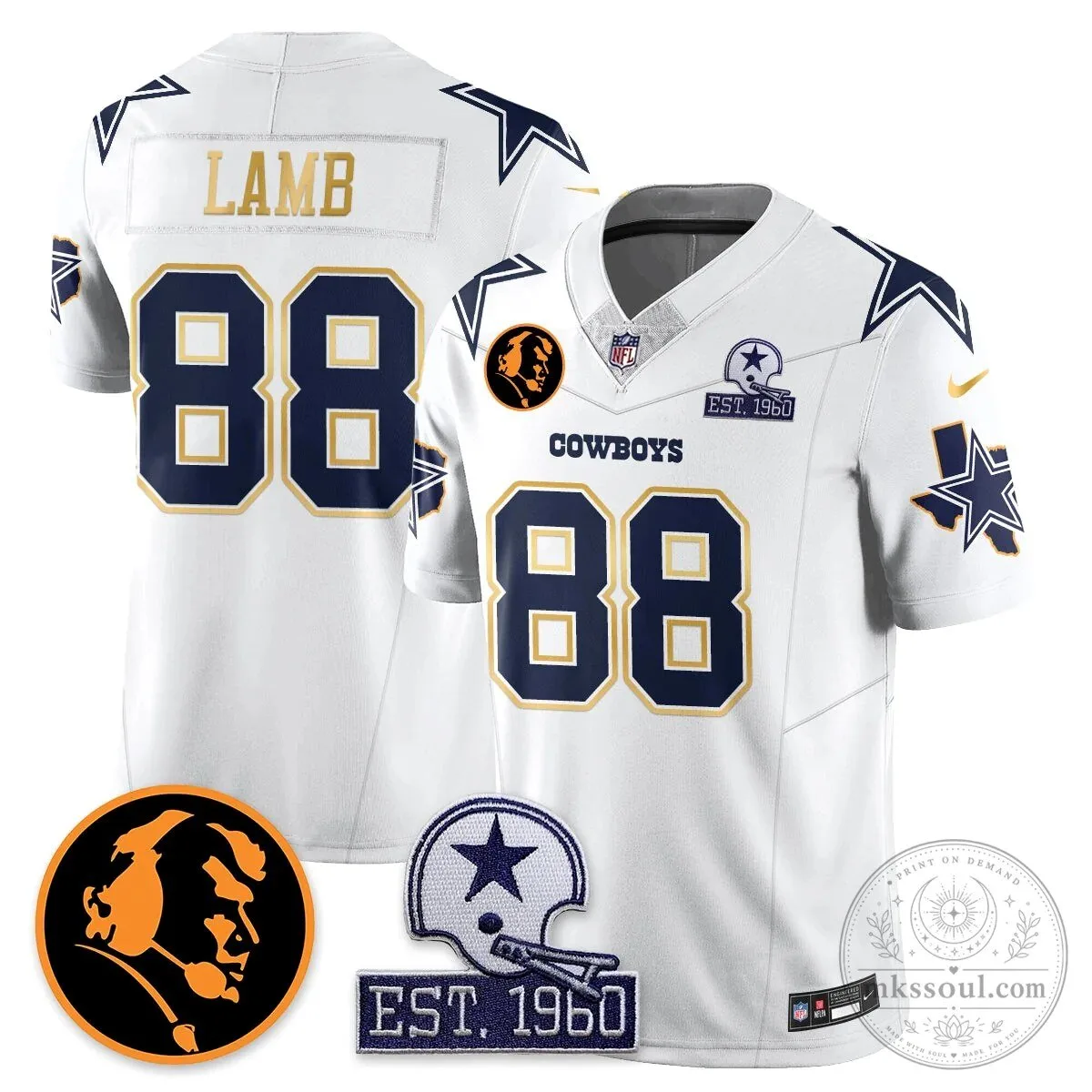 Dallas Cowboys John Madden Dak Prescott Limited Edition Football Jersey 77 Dallas Cowboys John Madden Dak Prescott Limited Edition Football Jersey