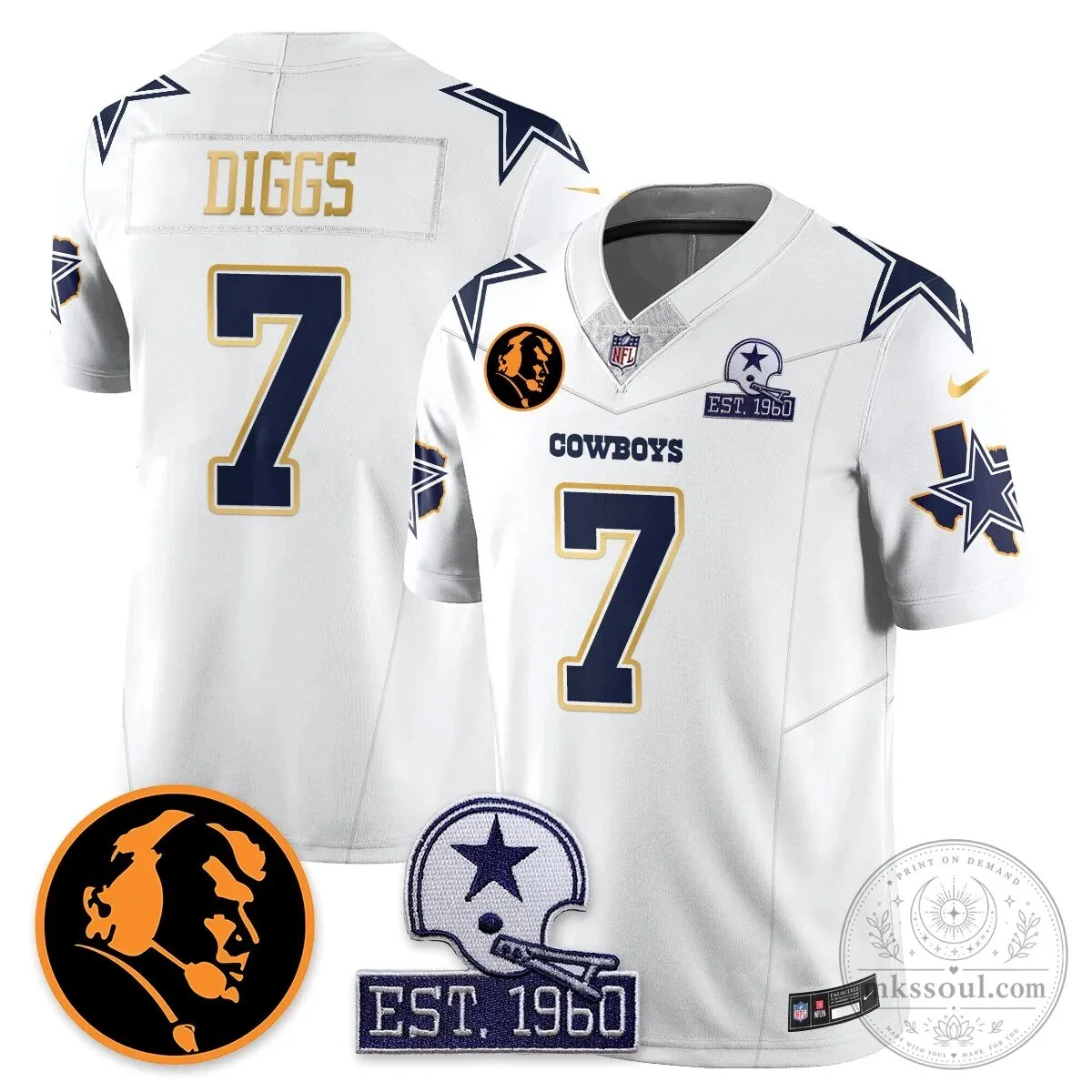 Dallas Cowboys John Madden Dak Prescott Limited Edition Football Jersey 80 Dallas Cowboys John Madden Dak Prescott Limited Edition Football Jersey