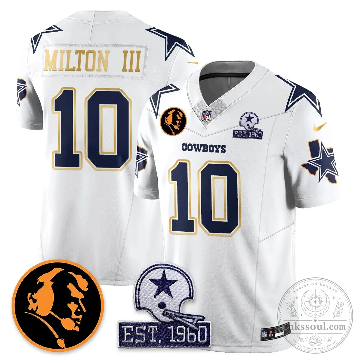 Dallas Cowboys John Madden Dak Prescott Limited Edition Football Jersey 82 Dallas Cowboys John Madden Dak Prescott Limited Edition Football Jersey