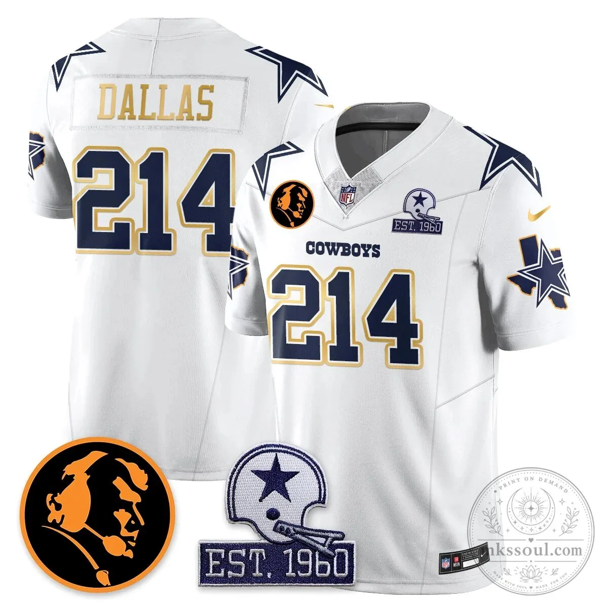 Dallas Cowboys John Madden Dak Prescott Limited Edition Football Jersey 83 Dallas Cowboys John Madden Dak Prescott Limited Edition Football Jersey